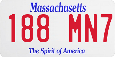 MA license plate 188MN7