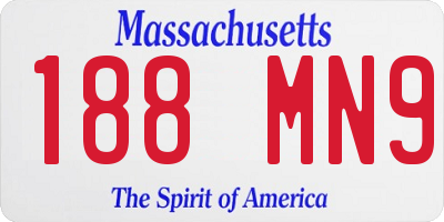 MA license plate 188MN9