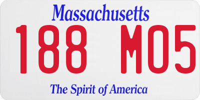 MA license plate 188MO5
