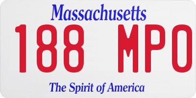 MA license plate 188MP0