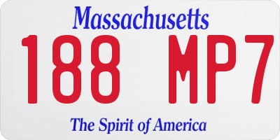 MA license plate 188MP7