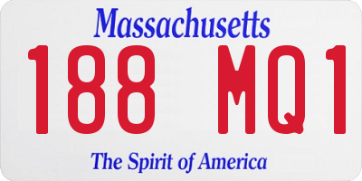 MA license plate 188MQ1