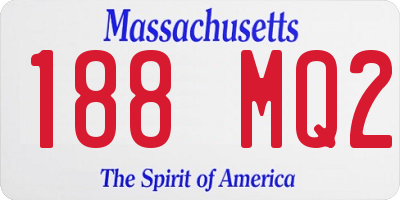 MA license plate 188MQ2