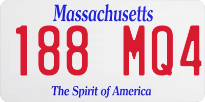 MA license plate 188MQ4
