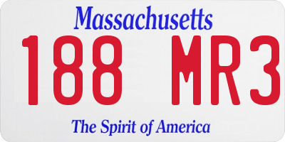 MA license plate 188MR3