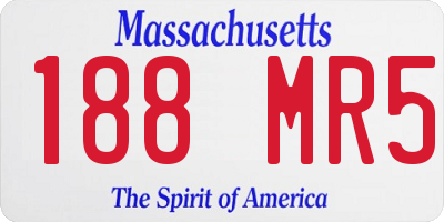 MA license plate 188MR5
