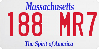 MA license plate 188MR7