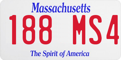 MA license plate 188MS4