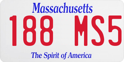 MA license plate 188MS5