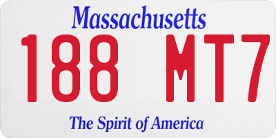 MA license plate 188MT7
