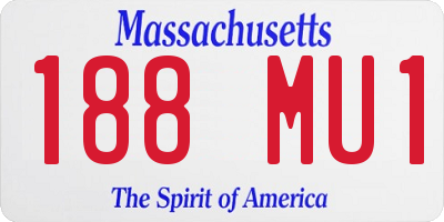 MA license plate 188MU1