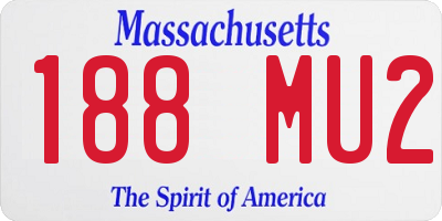 MA license plate 188MU2