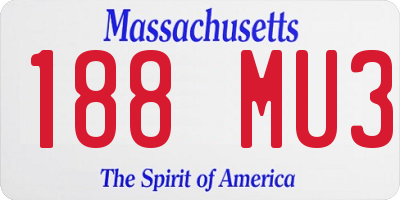 MA license plate 188MU3