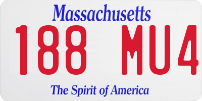 MA license plate 188MU4