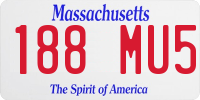 MA license plate 188MU5