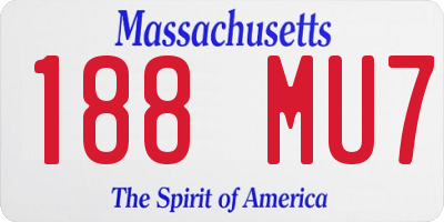 MA license plate 188MU7