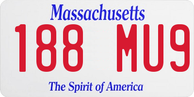 MA license plate 188MU9