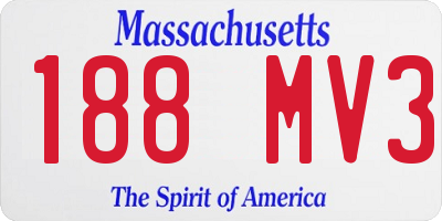 MA license plate 188MV3