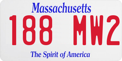 MA license plate 188MW2