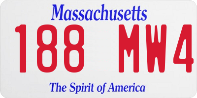 MA license plate 188MW4