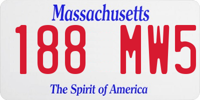 MA license plate 188MW5