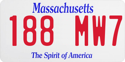 MA license plate 188MW7