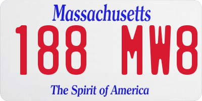 MA license plate 188MW8