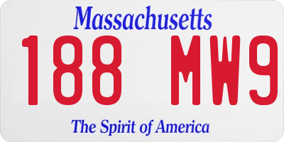 MA license plate 188MW9