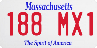 MA license plate 188MX1