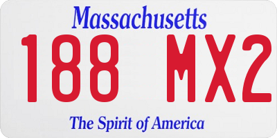 MA license plate 188MX2