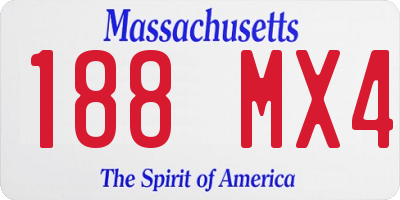 MA license plate 188MX4