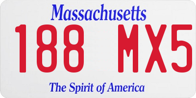 MA license plate 188MX5