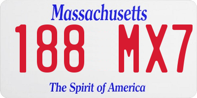 MA license plate 188MX7