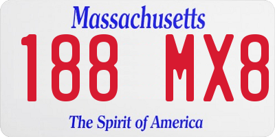 MA license plate 188MX8