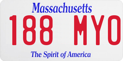 MA license plate 188MY0