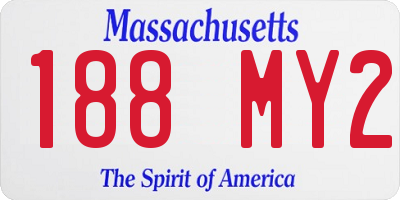 MA license plate 188MY2