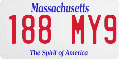 MA license plate 188MY9