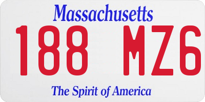 MA license plate 188MZ6