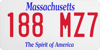 MA license plate 188MZ7