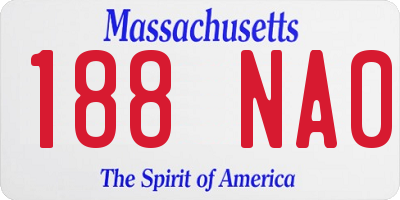 MA license plate 188NA0