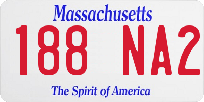 MA license plate 188NA2