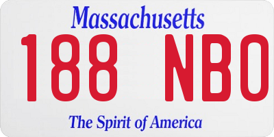 MA license plate 188NB0