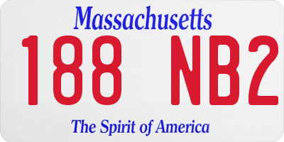 MA license plate 188NB2