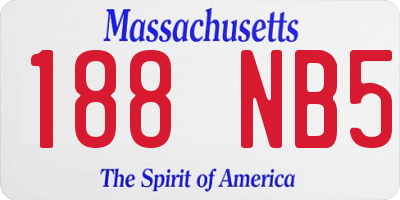 MA license plate 188NB5