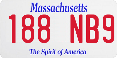 MA license plate 188NB9