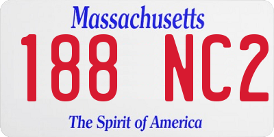 MA license plate 188NC2