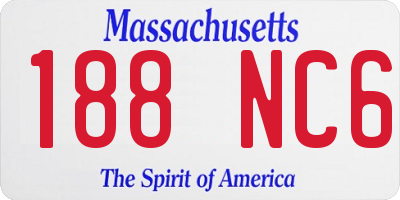 MA license plate 188NC6