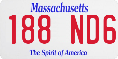 MA license plate 188ND6
