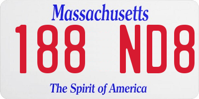 MA license plate 188ND8