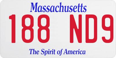 MA license plate 188ND9